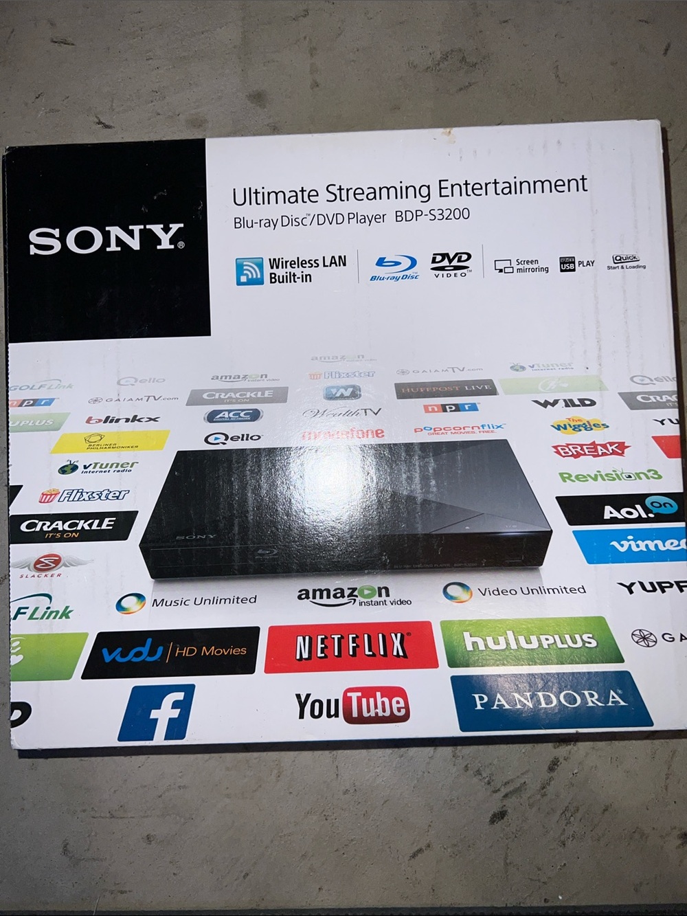 Sony Blu-ray/DVD Player BDP-S3200 with original box